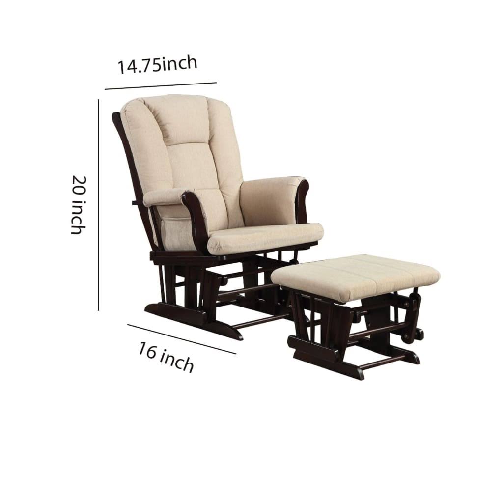 Beige Glider with Ottoman E90628