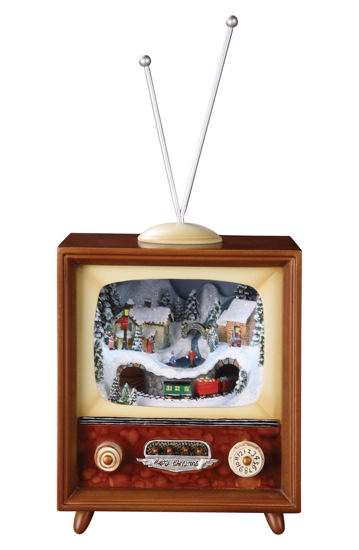 Brown Musical TV with Revolving Train Y777224