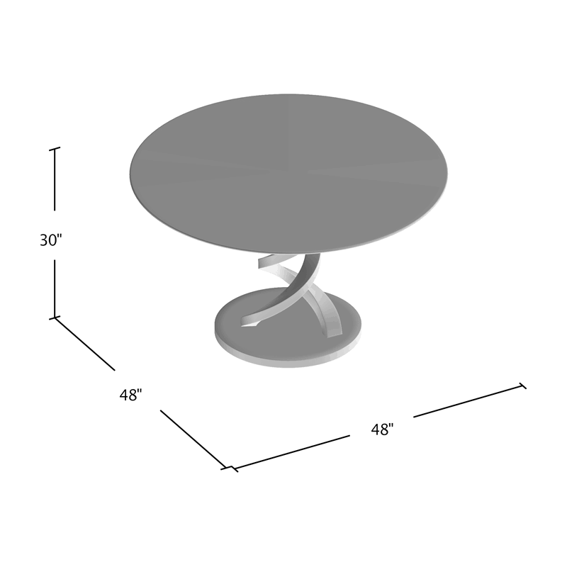 Round Clear Glass Top Dining Table in Silver G880093