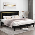Queen Velvet Tufted Upholstered Platform Bed Frame V7784
