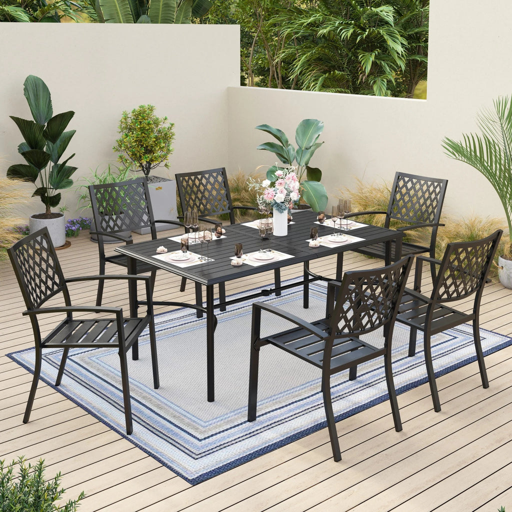 7 Piece Outdoor Patio Dining Set Y856