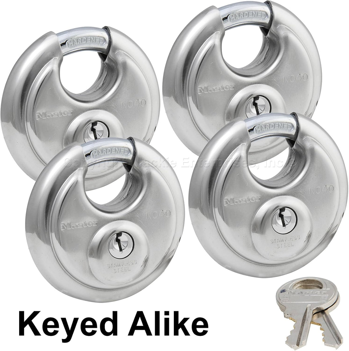 8 Keyed Alike Stainless Steel Padlocks F95252