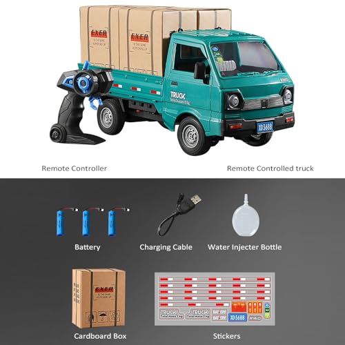 Remote Control Car 1:16 Scale RC Pickup Truck 2.4GHz All Terrain with Spray & Light 3 Batteries White H898