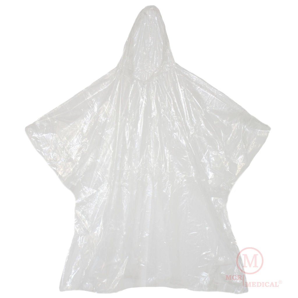 Clear Emergency Rain Ponchos with Hood W360077