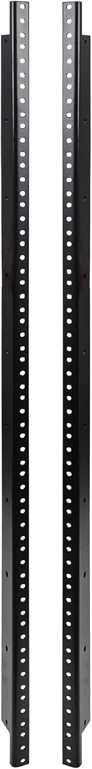 2-pack 20U Steel Rack Rails with Black Powder Coated Finish and Screws U18051