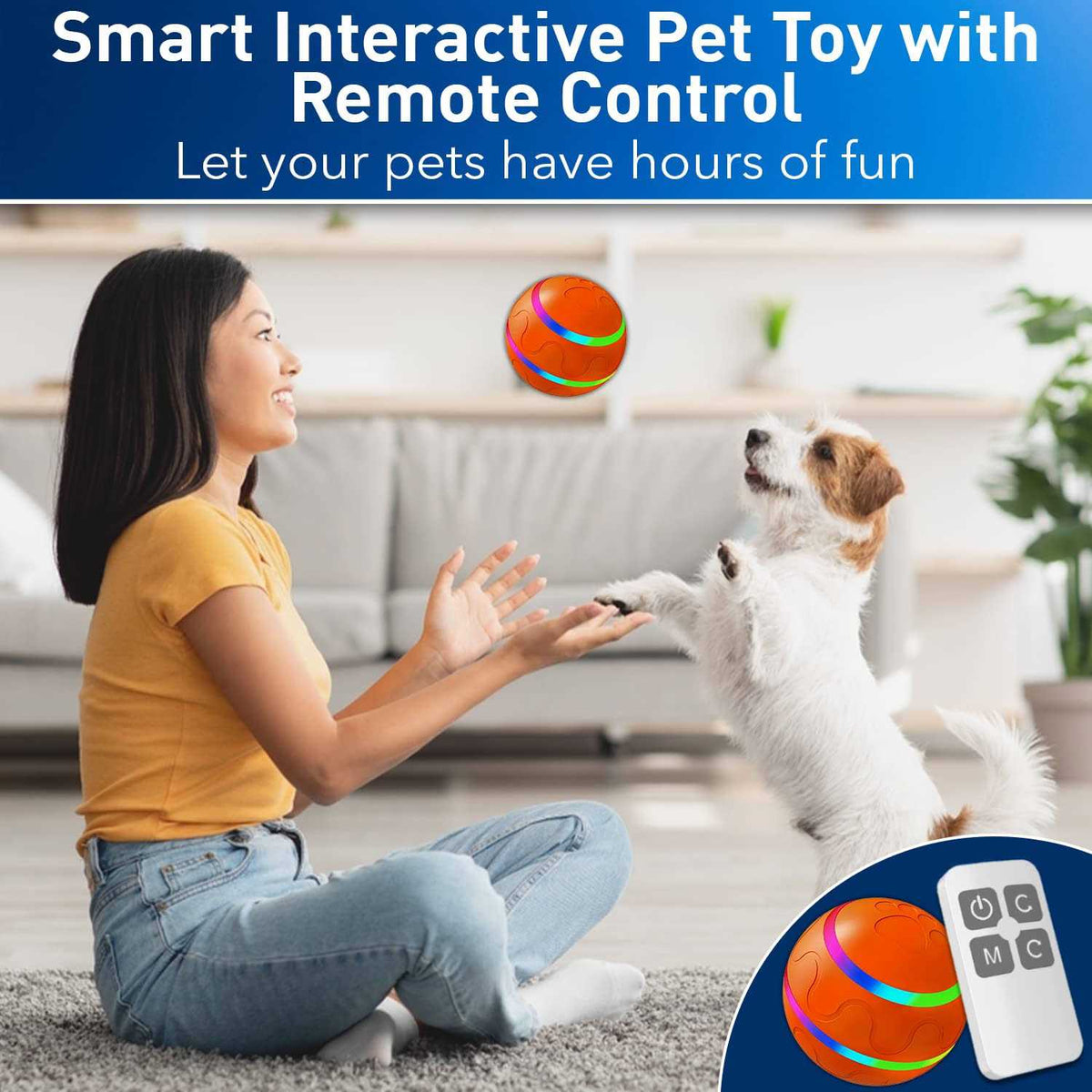 Interactive Dog Toy Ball with Remote Control J730
