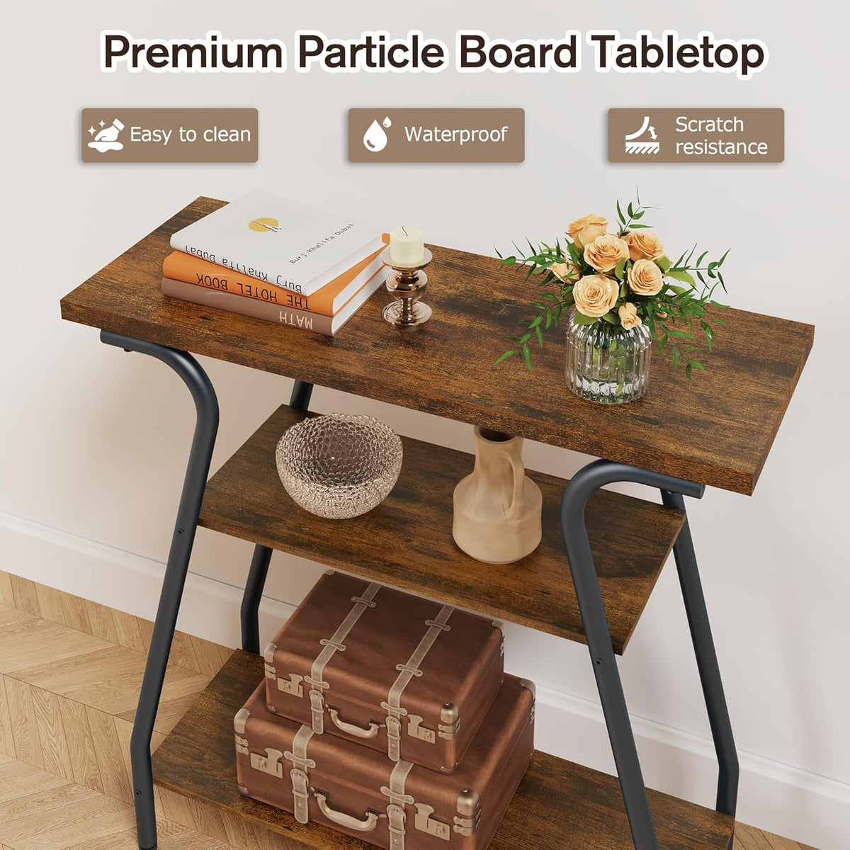Narrow Console Table with Storage Shelves O76127