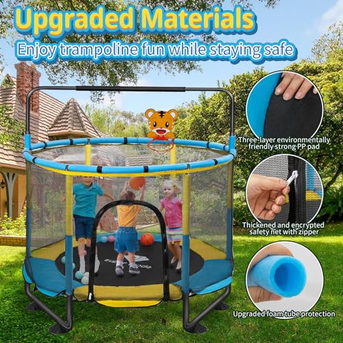 5FT Toddler Trampoline with Enclosure Net W2732
