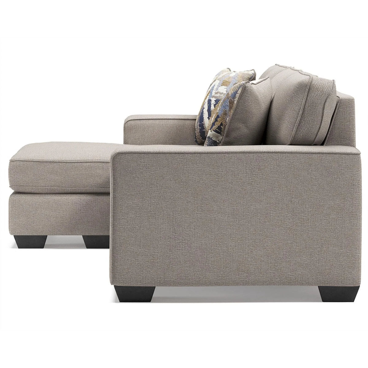 Stone Light Gray Fabric & Wood Sofa Chaise S607951