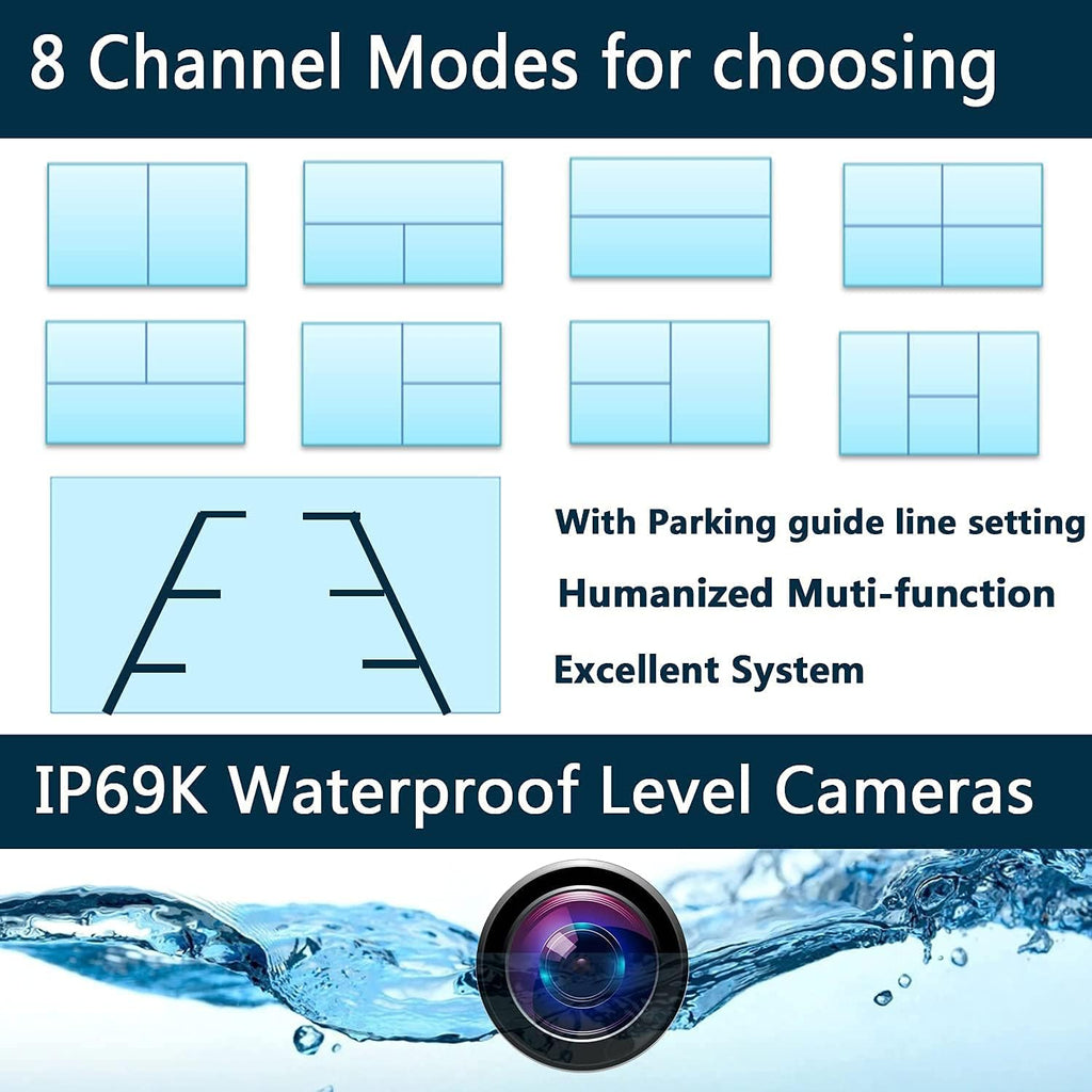 10.1 inch 1080P Backup Camera Monitor with 128GB DVR Z7990