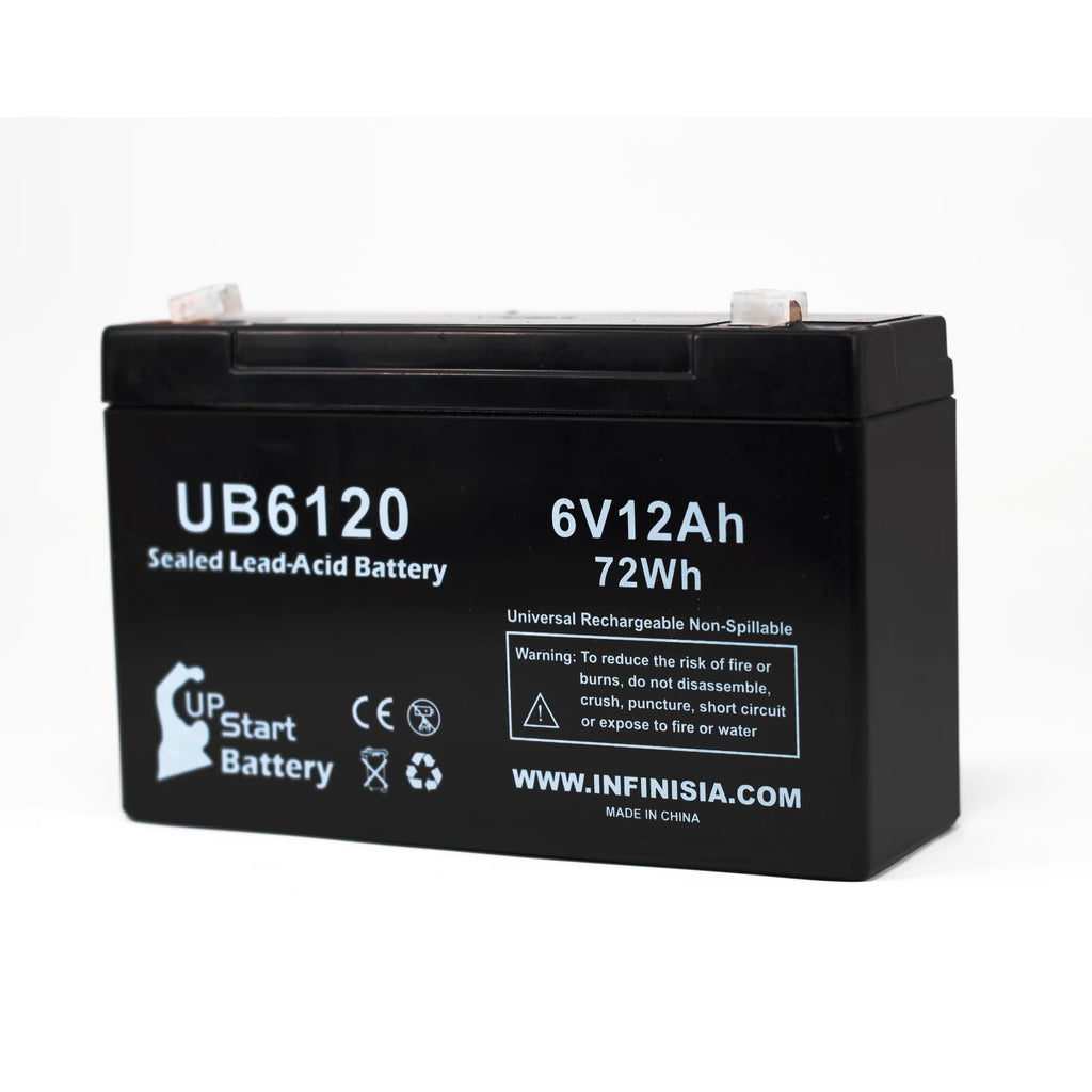 6V 12Ah Sealed Lead Acid Battery with F1 to F2 Terminal Adapters V328