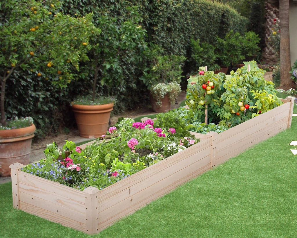 96 x 24.5 x 10 Inch Wood Raised Garden Bed Y506333