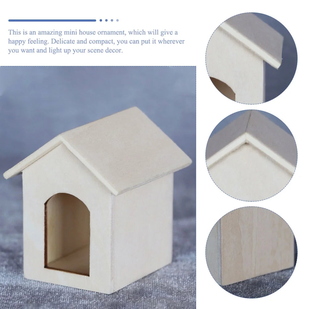 Miniature House Model Wood Ornament U750