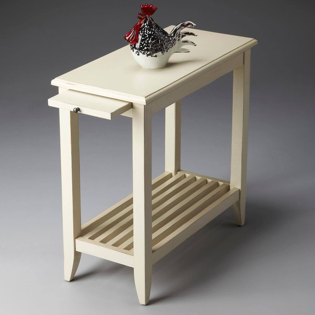White Chairside Table C30302
