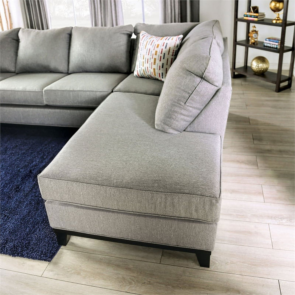 Light Gray Fabric L-Shaped Sectional P669529