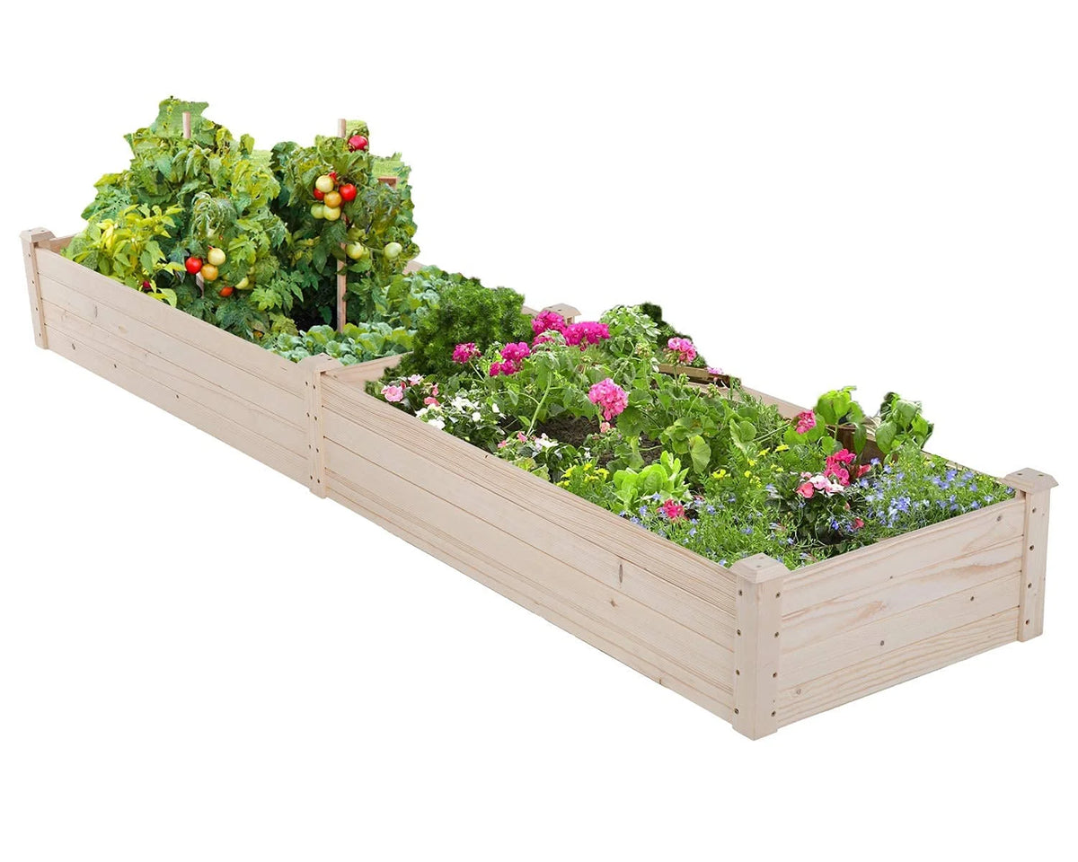 96 x 24.5 x 10 Inch Wood Raised Garden Bed Y506333