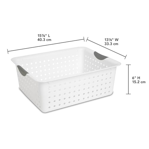 6-Pack White Plastic Storage Basket A964