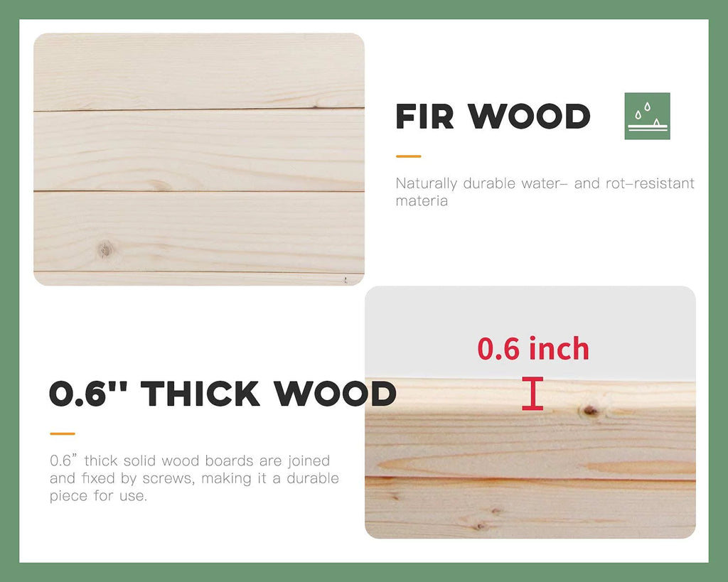 96 x 24.5 x 10 Inch Wood Raised Garden Bed Y506333