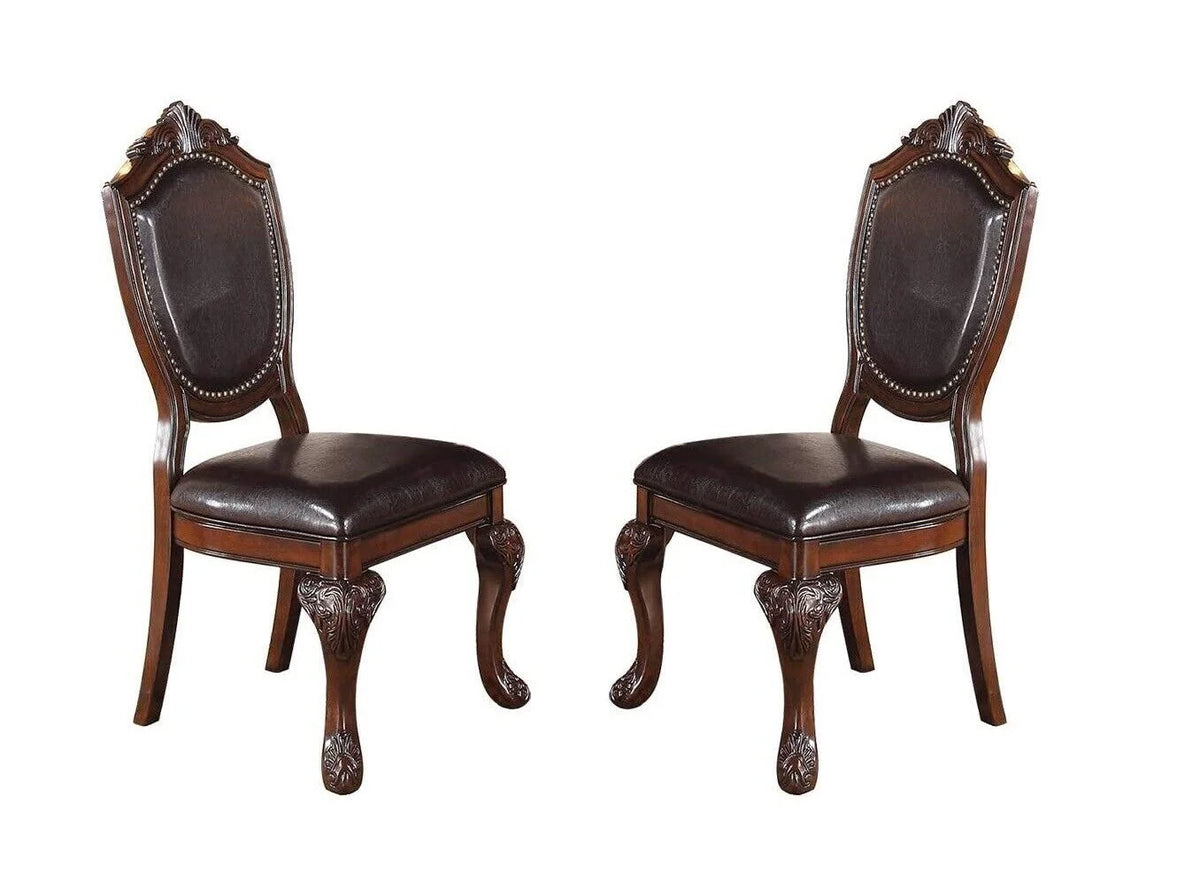 Set of 6 Brown Dining Chairs V536955