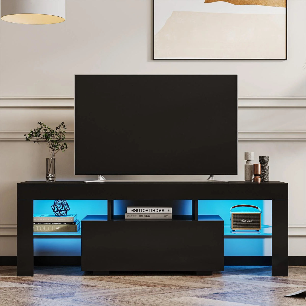 White High Gloss TV Stand with LED Z964640