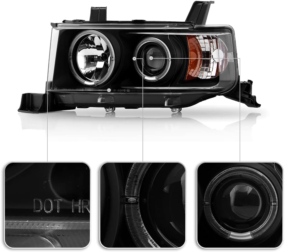 Black Housing Projector Headlights Headlamps C6134