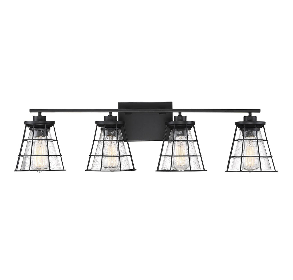 4 Light Black Bath Bar Q8410