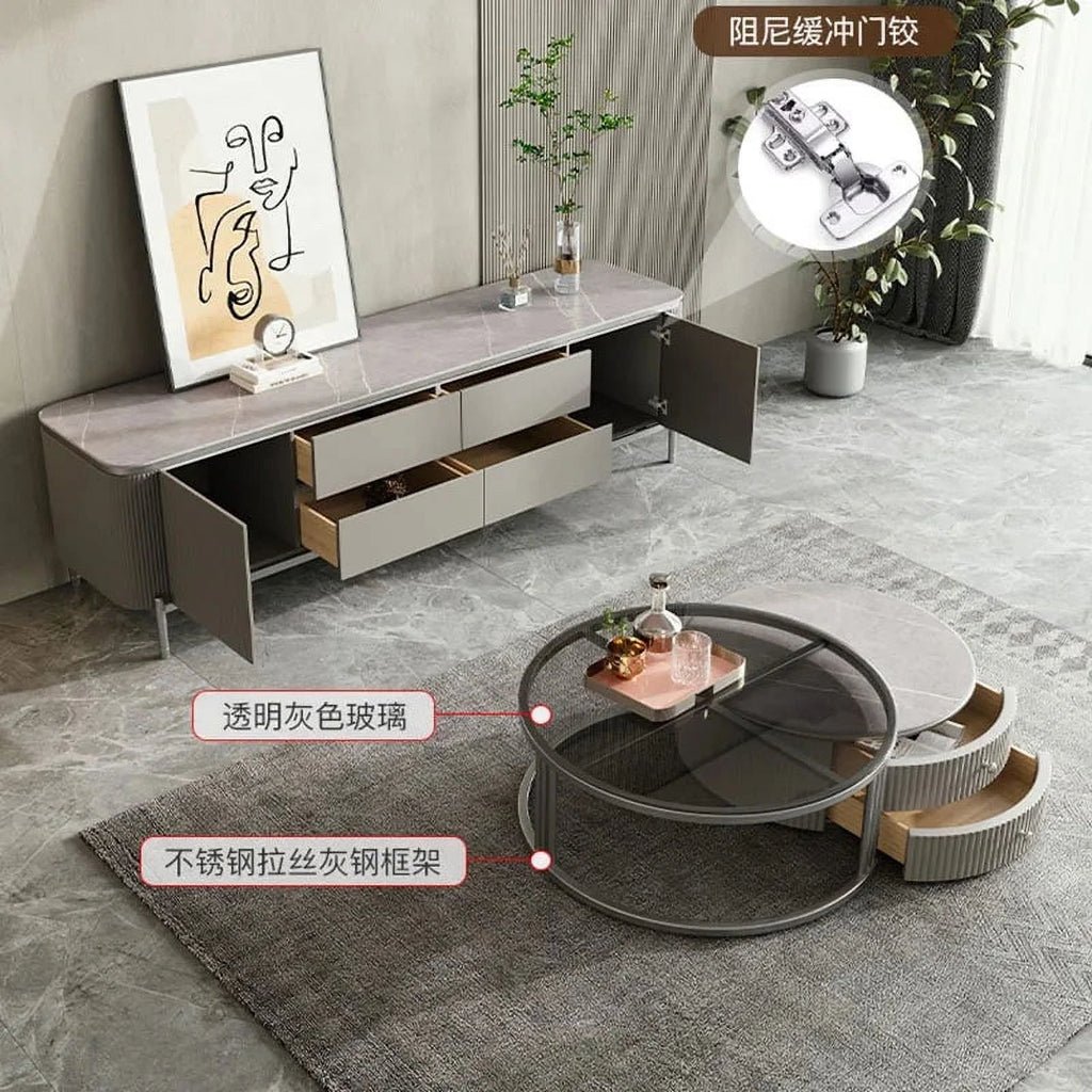 Modern Grey Tv Stand Storage Cabinet R627884