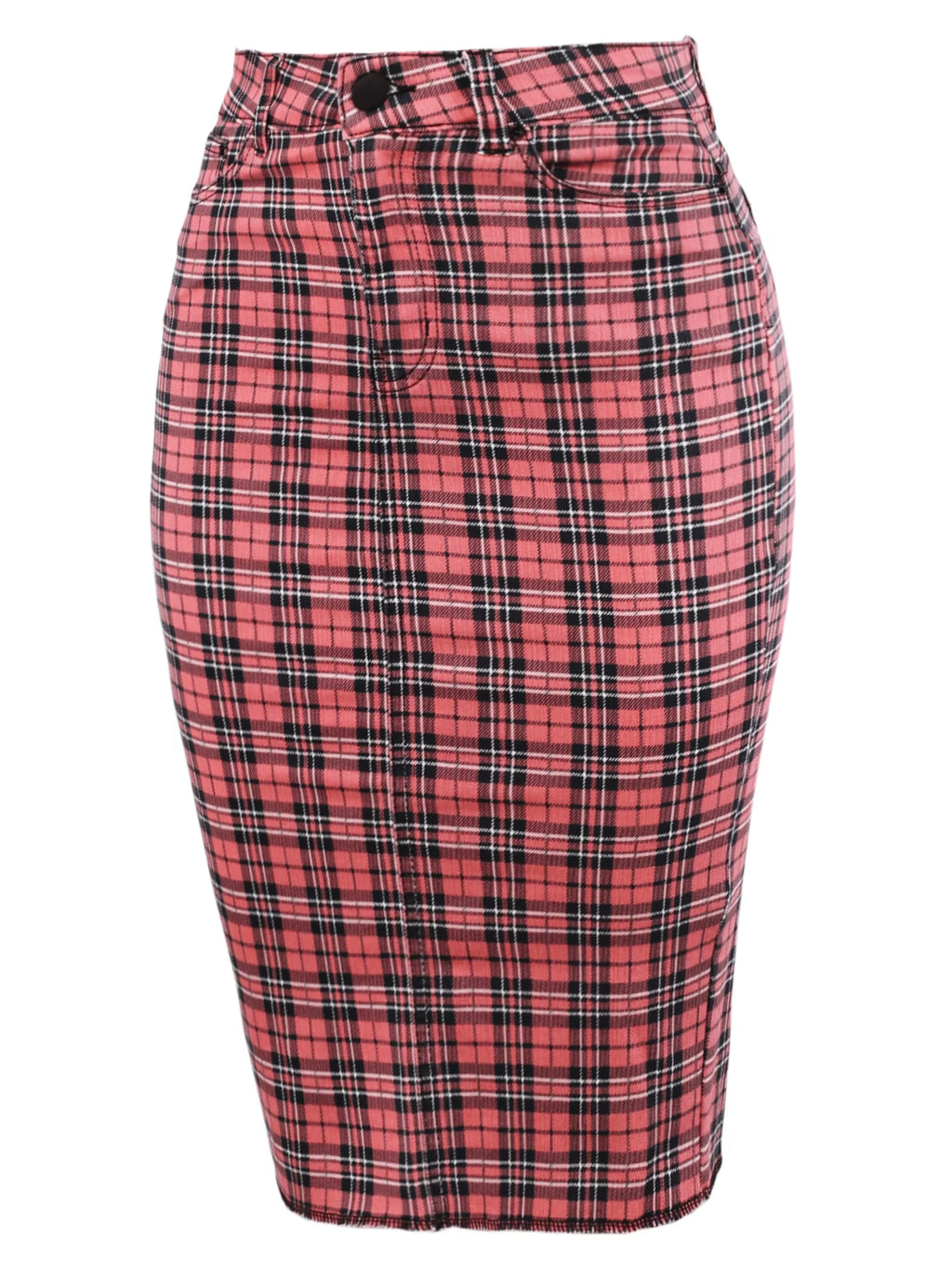 Slim Fit Rayon Knee Length Back Slit Denim Pencil Skirt R7995