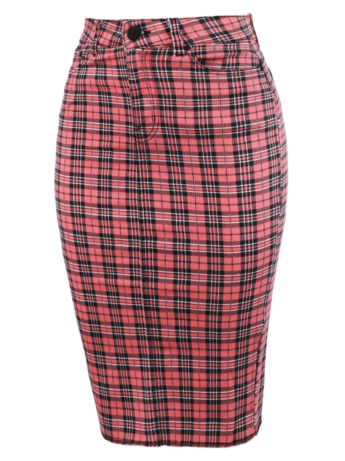 Slim Fit Rayon Knee Length Back Slit Denim Pencil Skirt R7995