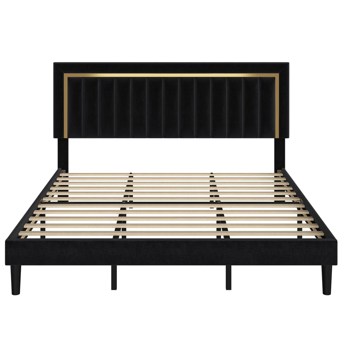 Queen Velvet Tufted Upholstered Platform Bed Frame V7784