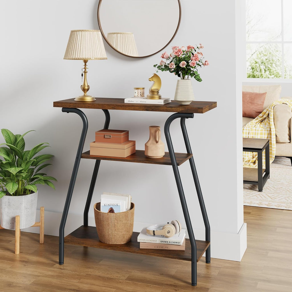 Narrow Console Table with Storage Shelves O76127