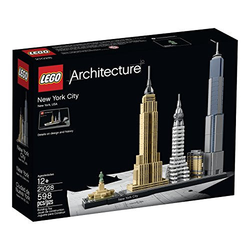 LEGO Architecture New York City 21028 Build It Yourself New York Skyline Model Kit 598 Pieces Multicolor X896311