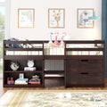 Twin Loft Bed with Desk and Cabinet A906