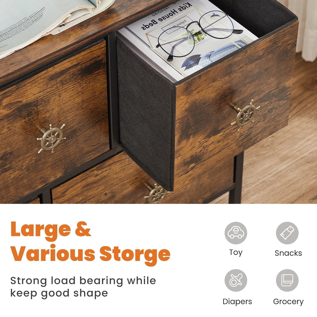 Brown 5 Drawer Dresser C923