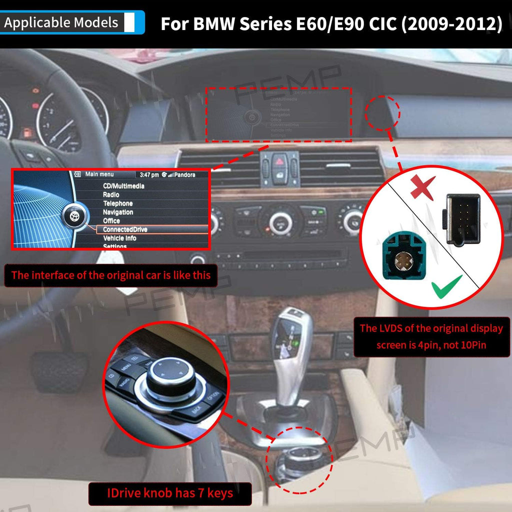BMW E60 E90 CIC Android Carplay Screen, 8-core 4GB+64GB Android Auto Display J141115