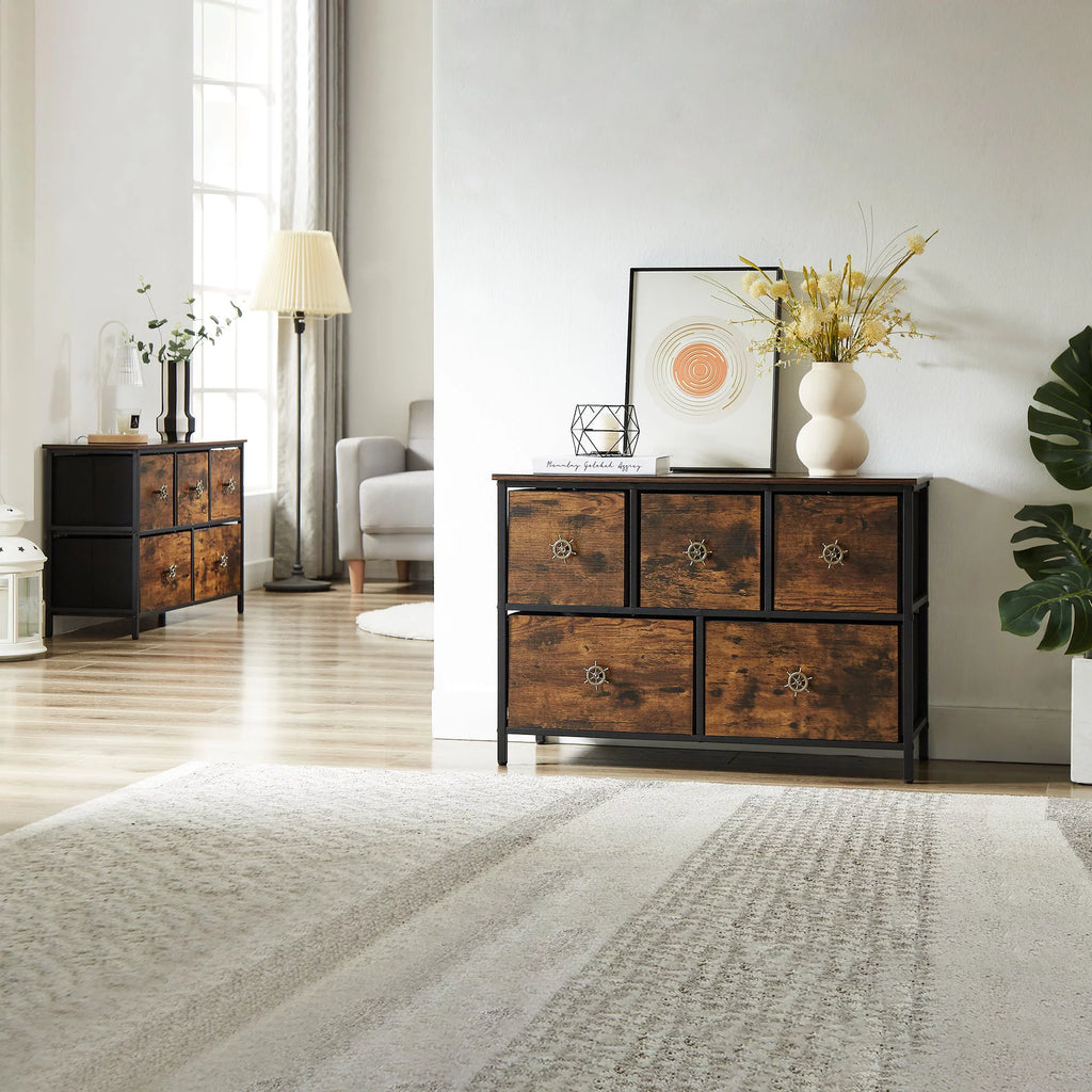 Brown 5 Drawer Dresser C923