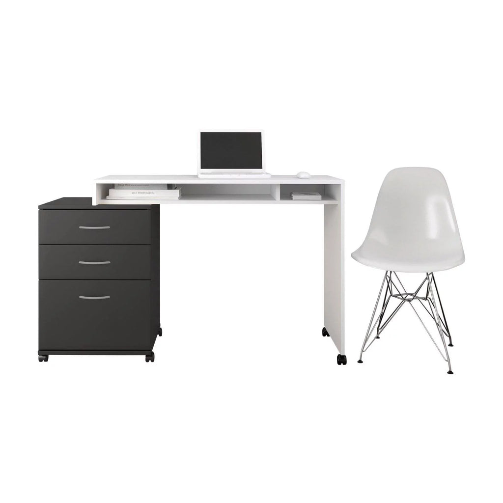 2 Piece Home Office Set White and Black B961444