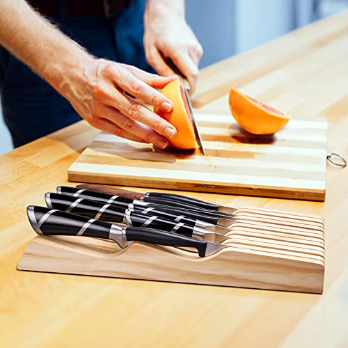 Solid Wood Bamboo Universal Knife Block Without Knives C4658