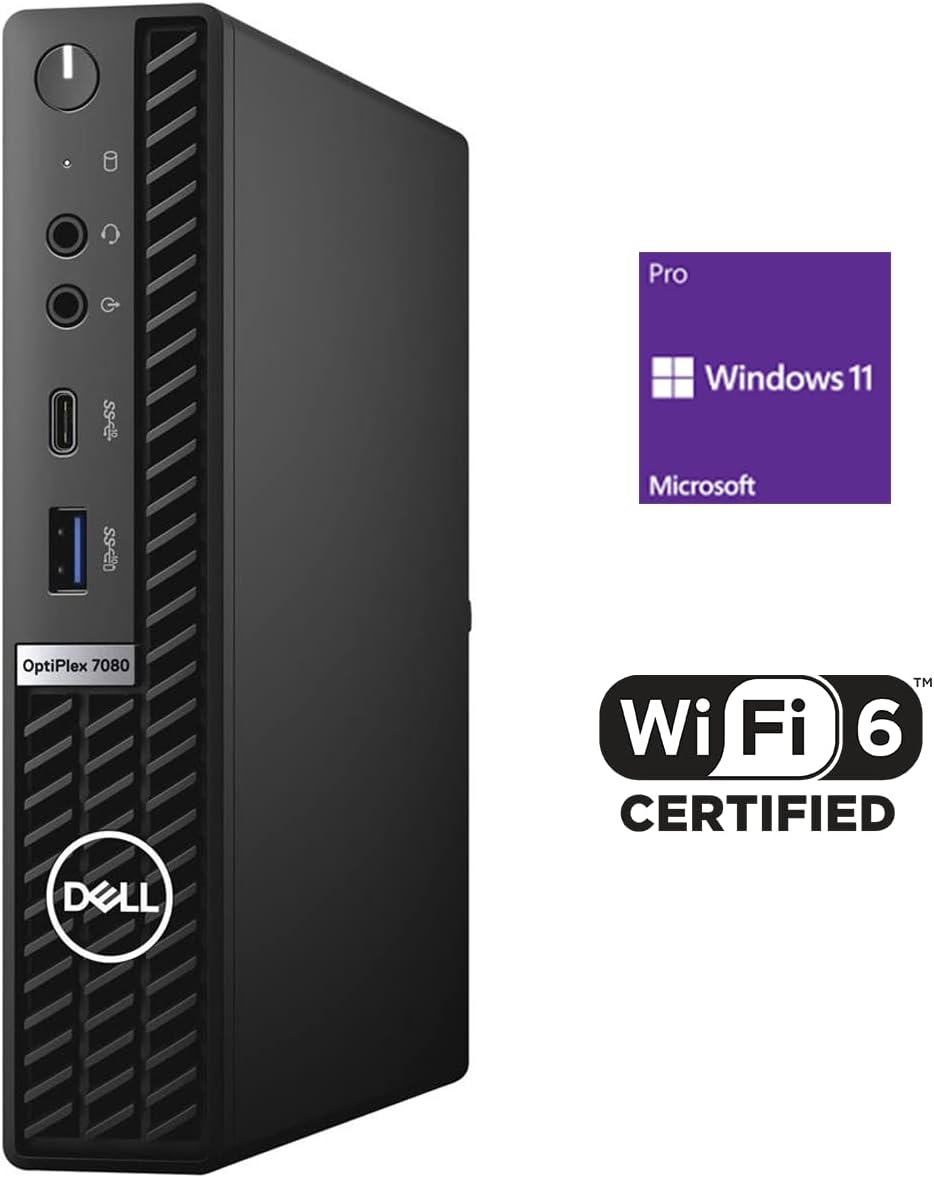 Dell OptiPlex 3080 Micro Form Factor Business Desktop, Intel Core i5-10500T, 16GB DDR4 RAM, 512GB SSD, WiFi, HDMI, Bluetooth, Windows 10 Pro W97058