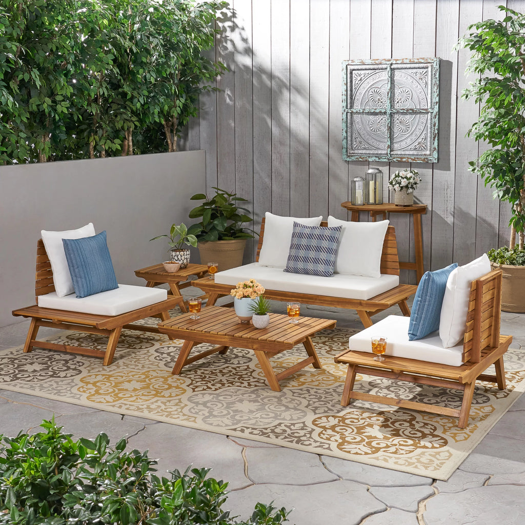4 Seater Outdoor Chat Set with Side Table & Coffee Table Z894