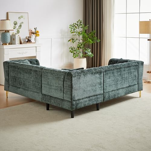 81.5" Chenille L-Shaped 5-Seater Sectional Sofa with 3 Cushions (Gray) G254546