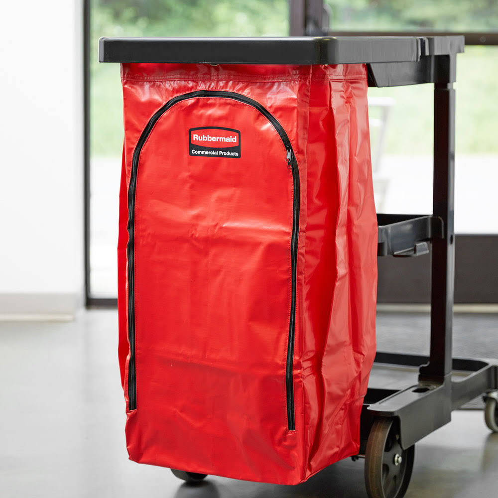 Red Vinyl 34 Gal Recycling Cart Bag C75443