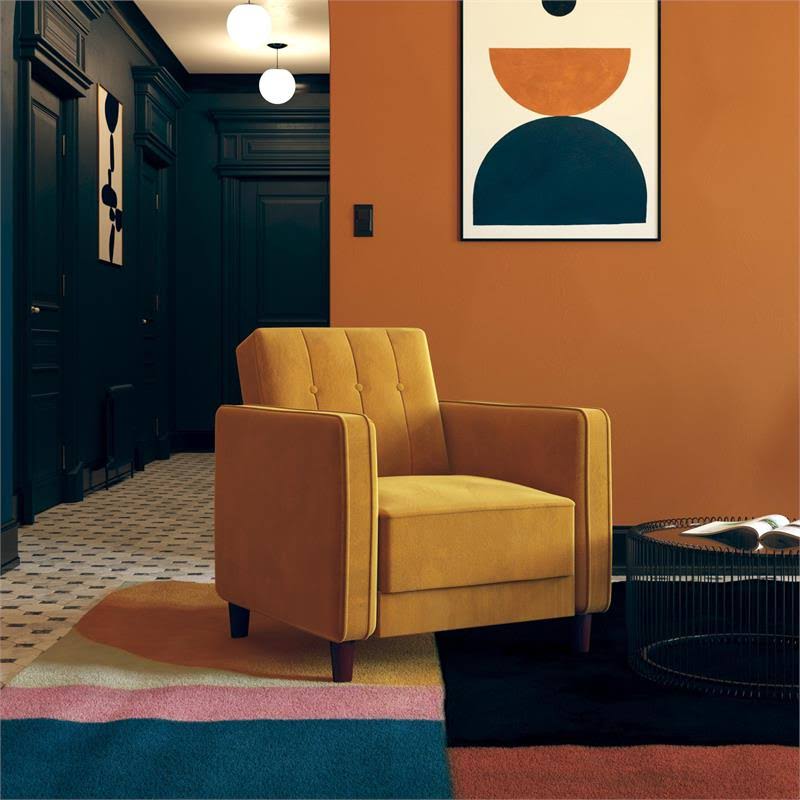 Pink Velvet Tufted Accent Chair K7835