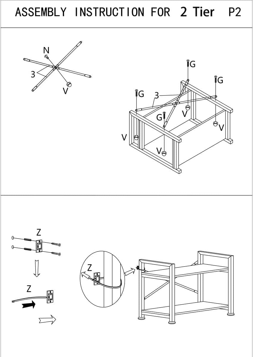 Industrial Style 2 Tier Bookshelf Storage Rack X10465
