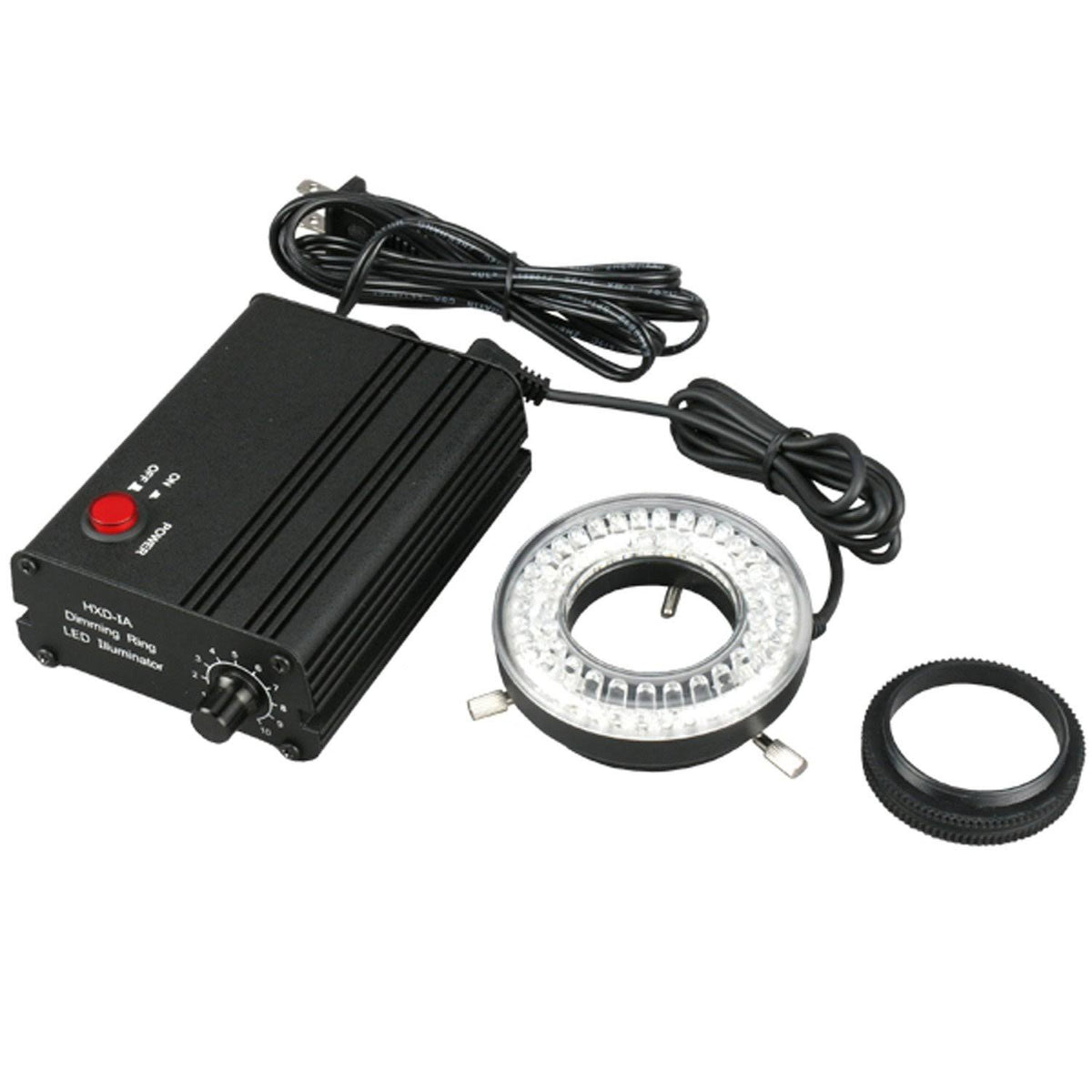 80-LED Microscope Ring Light Black Metal Body Adapter Y291