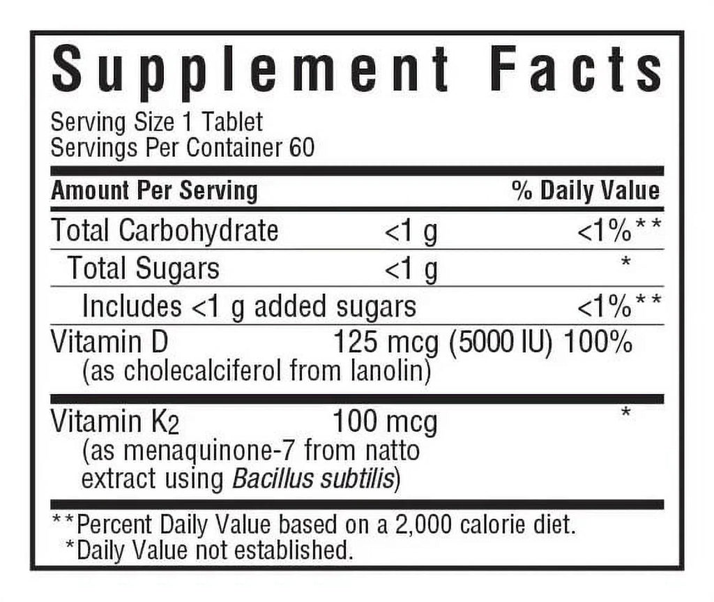 Chewable Vitamin D3 & K2 60 Tablet A59055