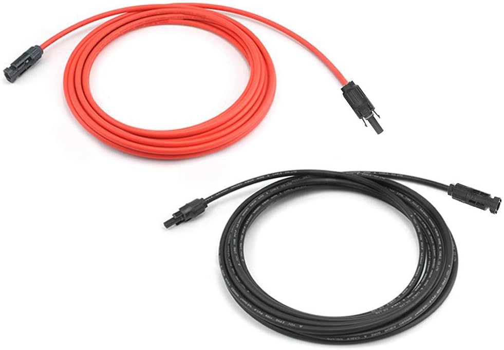 Solar Panel Extension Cable 20 Feet 12AWG with Female and Male Connector Pack of 2 N655874