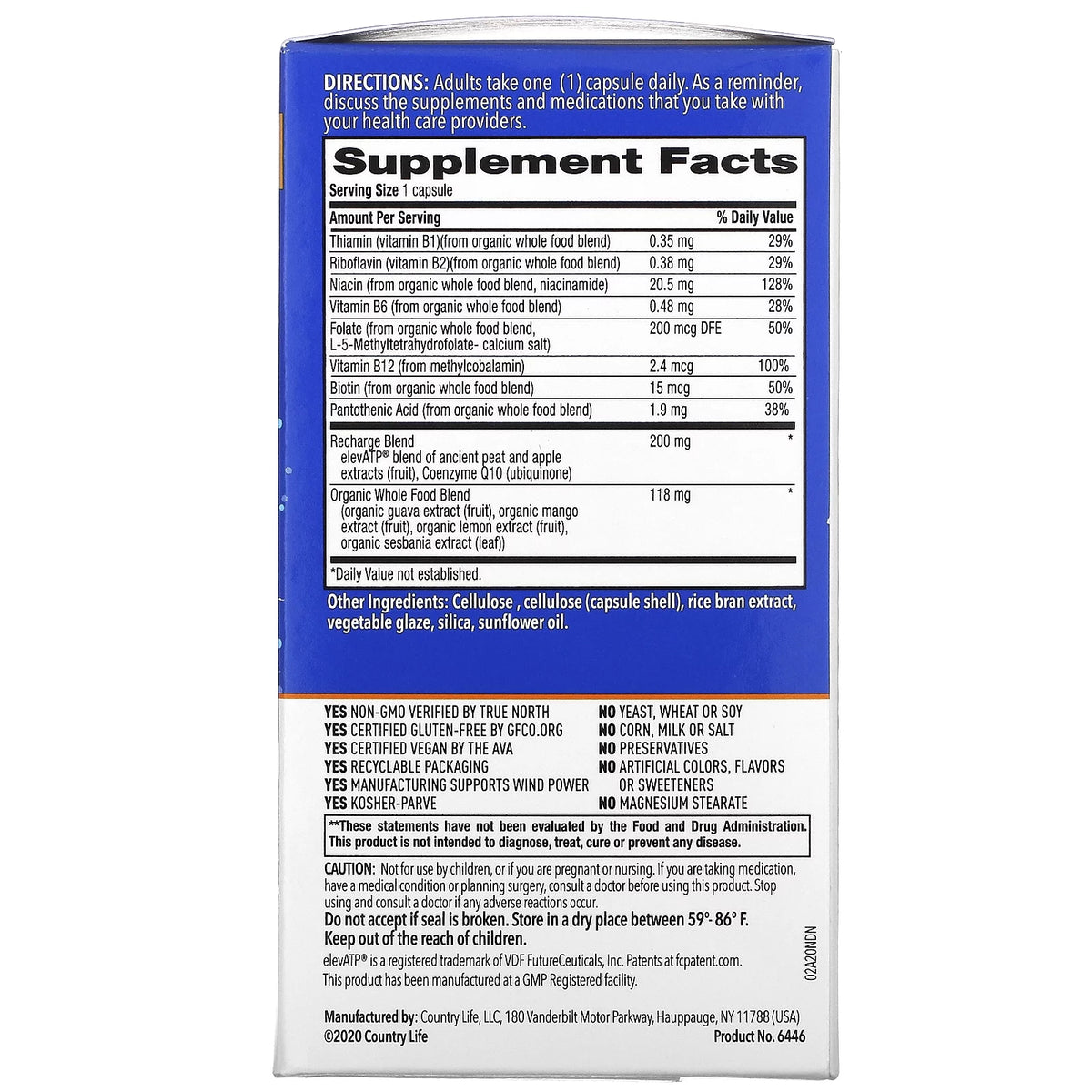 30 Vegan Capsules B-Vitamin B633