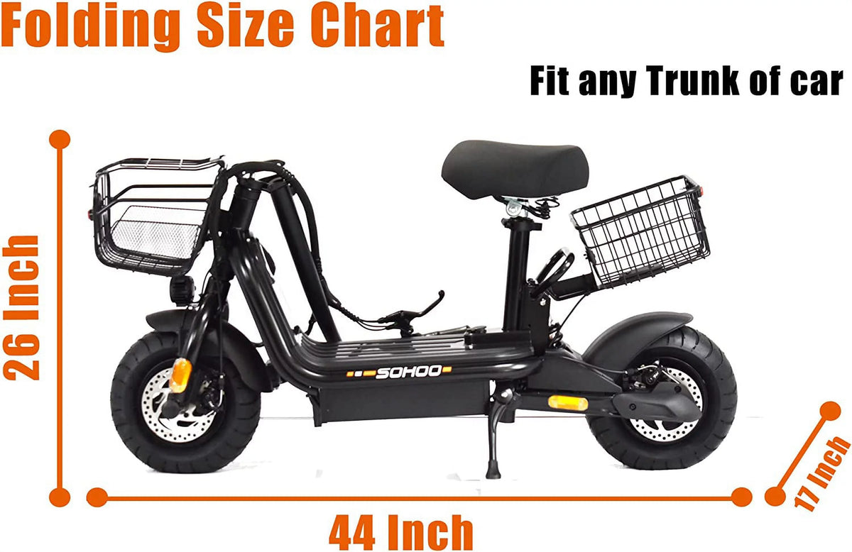 48V 500W 12AH Folding Electric Scooter 10 Fat Tire B792898