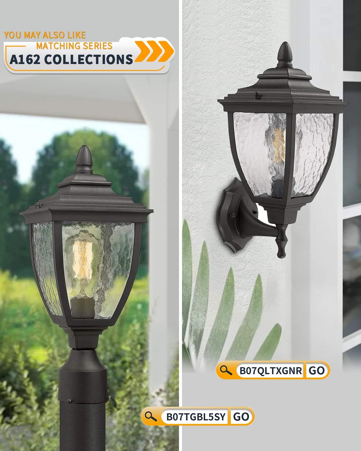 Sand Textured Black Die-cast Aluminum Outdoor Post Light A125